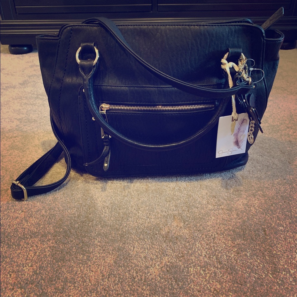 Black leather Jessica Simpson bag